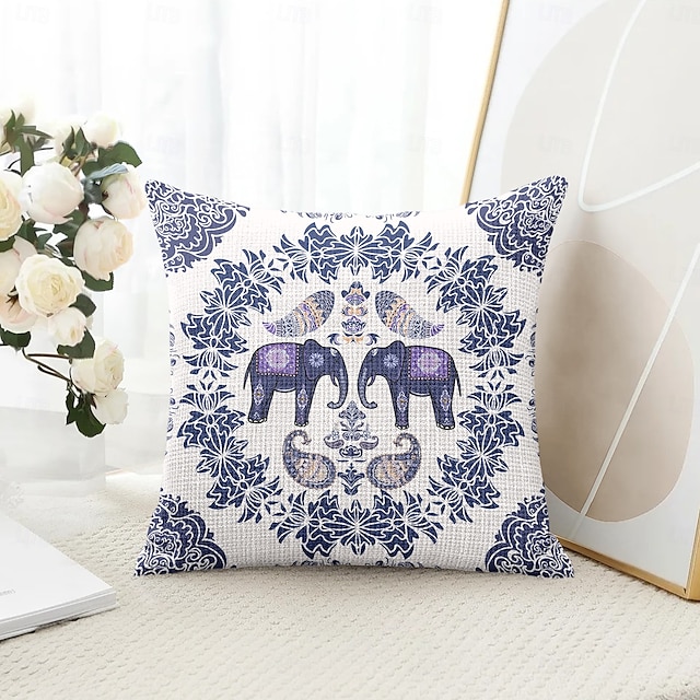  Mandala Bohemisk Dekorativ Kuddeöverdrag 1PC Mjuk Fyrkantig Soffkudde Fodral för Sovrum Vardagsrum Soffan Stol