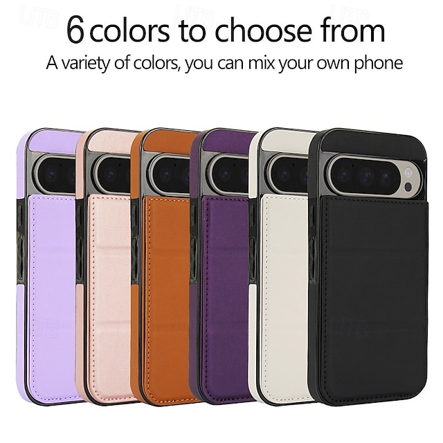  טלפון מגן עבור גוגל Pixel 9 Pro Pixel 9 Pro XL Pixel 8 Pro Pixel 8 פיקסל 9 כיסוי אחורי עם מעמד מגנטי חריץ לכרטיס רטרו TPU עור PU