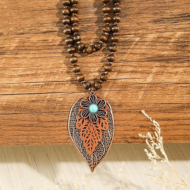  Femmes Collier ancien Rue Feuille Colliers