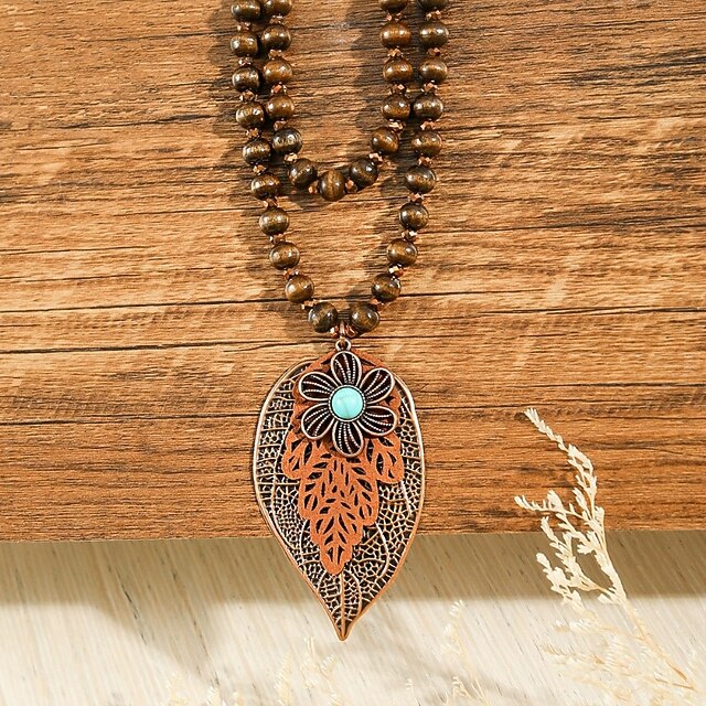 Women's necklace Vintage Street Leaf Necklaces4