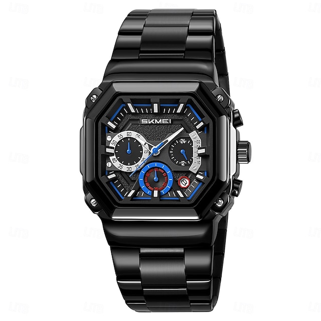  Orologio da uomo SKMEI Orologio da affari con tre quadranti e sei lancette Orologio al quarzo multifunzionale da uomo
