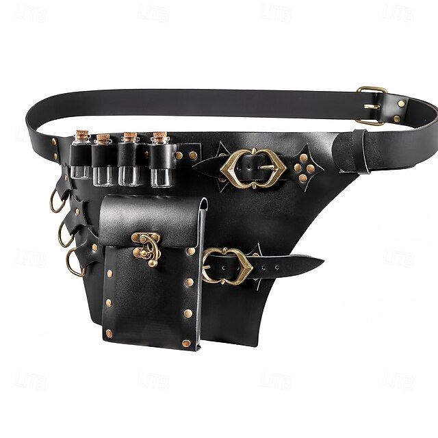  Medieval Renascentista Cinto Fantasia Homens Mulheres Unisexo Dia Das Bruxas Baile de Máscaras Espetáculo LARP Adulto Bolsa Garrafa Mágica