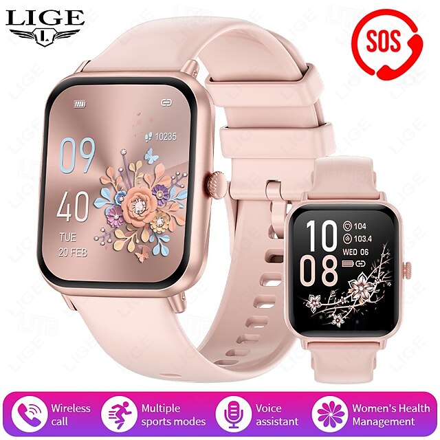  LIGE BW0903 Smartwatch Fitness Tracker Herzfrequenzmonitor Bluetooth Android iOS wasserdicht 1,96