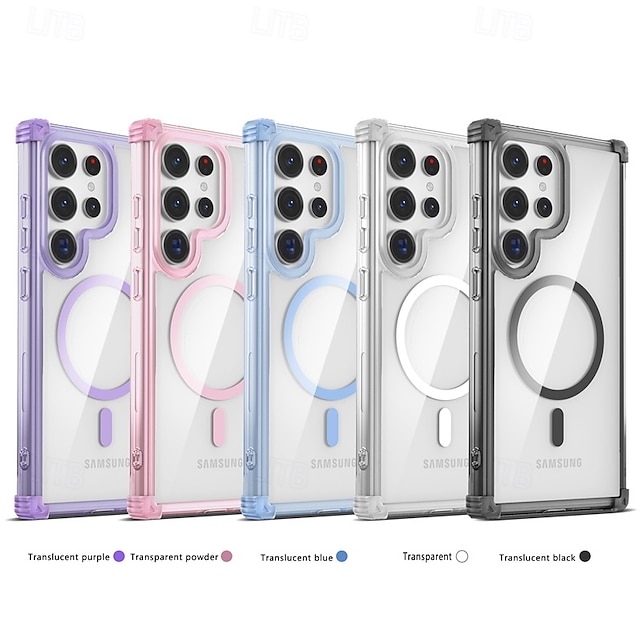  telefon Maska Pentru Samsung Galaxy S24 Ultra Plus S24 FE S23 Ultra Plus S22 Plus Ultra Capac Spate Magnetic Acceptă încărcarea fără fir Anti Șoc Retro PC