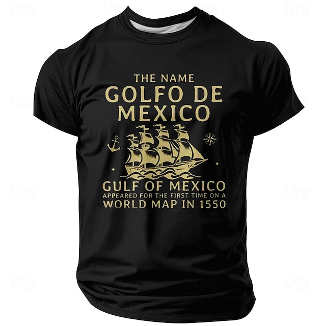  Męskie Zatoka Meksykańska Podkoszulek Krótki rękaw Podkoszulek Druk 3D Półgolf Koszula Moda Codzienny Ulica Codzienny Czarny Niebieski Zielony Lato Wiosna Odzież S M L XL XXL XXXL