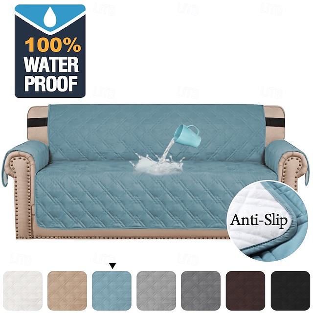  capa de sofá à prova d'água para almofada capa de sofá para cães capa protetora de móveis resistente à água com bastões de espuma tiras elásticas para gato de estimação
