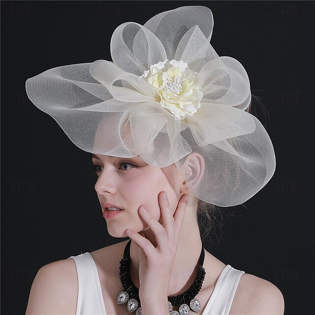 Chapeau à Voilette Femme LAISHUNHE - Style Vintage Avec Plumes - Pour Mariage Et Soirée