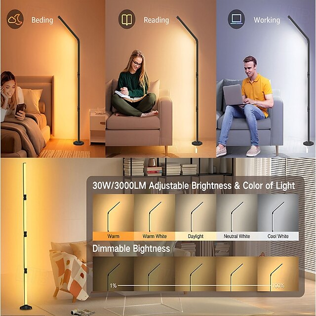 Corner Floor Lamp Smart APP Control LED Corner Lamp Modern Standing ...