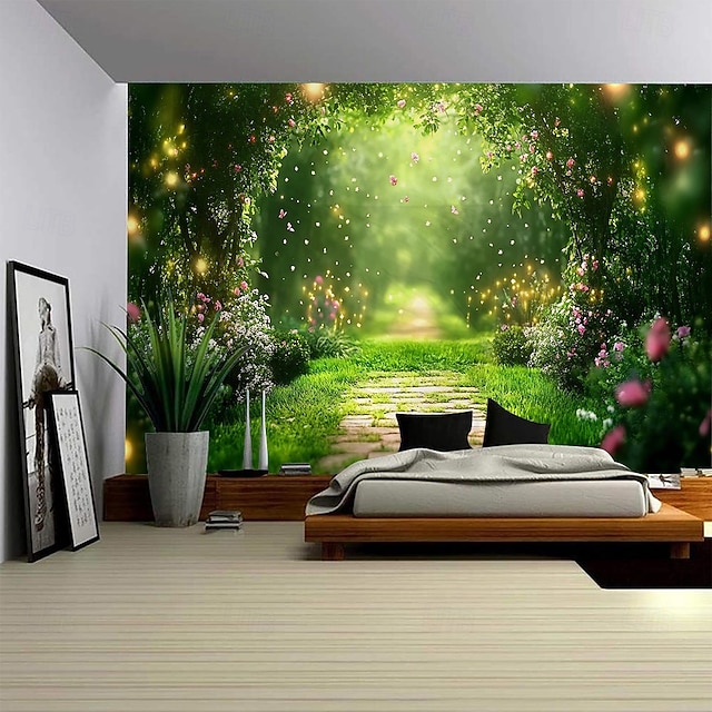  en hage plantebane landskap hengende billedvev veggmaleri kunst stort billedvev veggmaleri dekorasjon foto bakgrunn teppe gardin hjem soverom stue dekorasjon