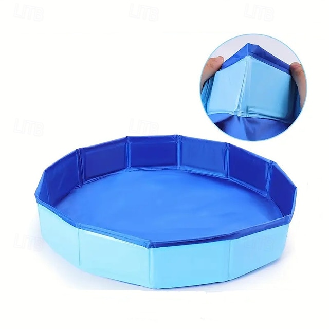  barnpool pvc husdjursbadkar ej uppblåsbart hopfällbart bärbart badkar pool