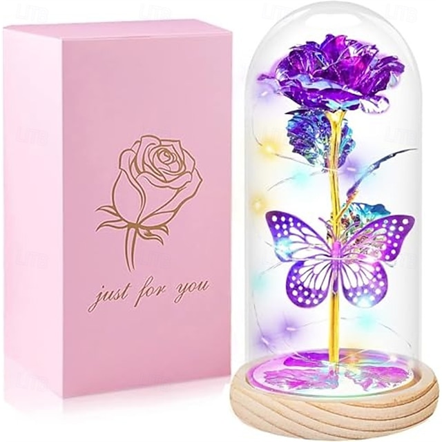  kvinders gaver til jul blomster gaver til kvinder mor bedstemor søster til kæreste hendes kone venner fødselsdagsgaver til kvinder regnbue galakse glas rose gaver til jul