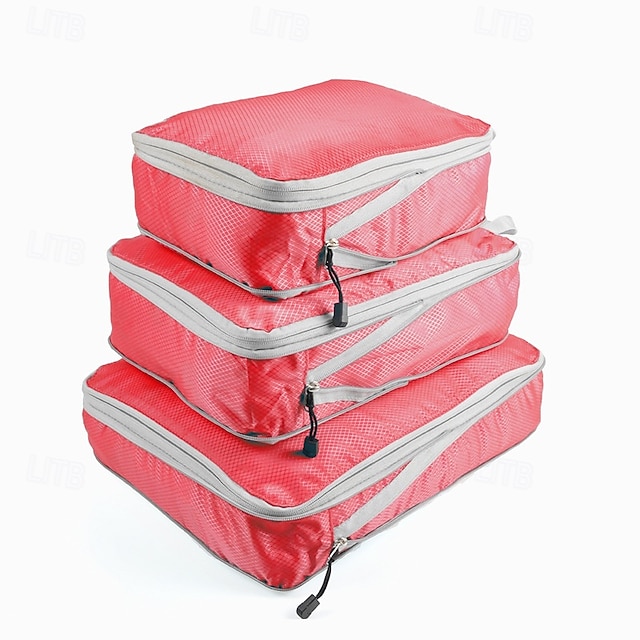  Set di cubi di compressione da 3 pezzi per riporre e organizzare i bagagli da viaggio, borse portaoggetti espandibili di grande capacità per viaggi all'aperto &uso domestico