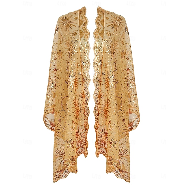  Retro / vintage De livlige 20-årene 1920-tallet skjerf Wrap Sjale Den store Gatsby Paljetter Dame Karneval Bryllup Aftenselskap Maskerade Voksne Sjal