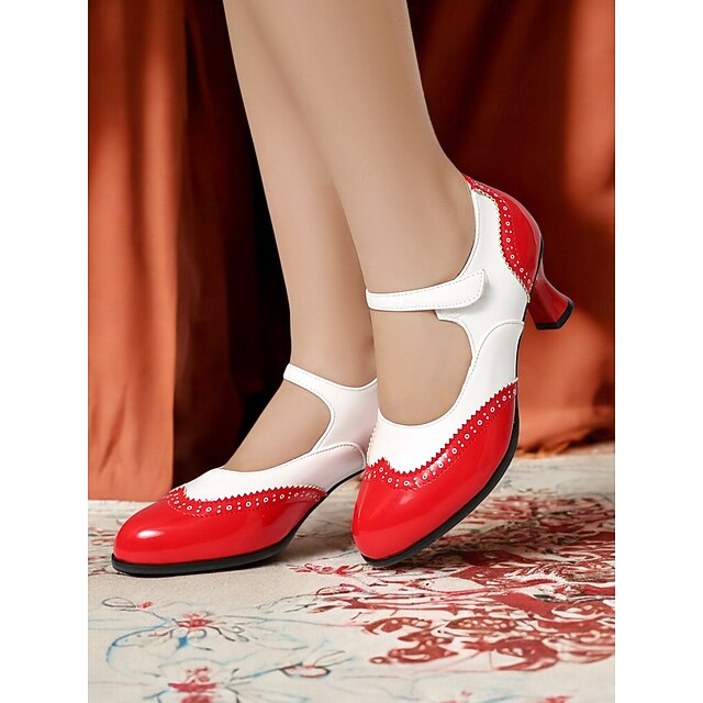 elerhythm Mary Jane Vintage enkelriempjes, gesloten ronde neus, Gatsby