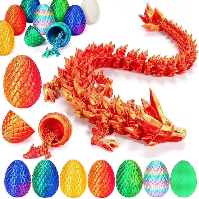 Grandi uova di drago pasquali stampate in 3D con drago da 23,6 pollici