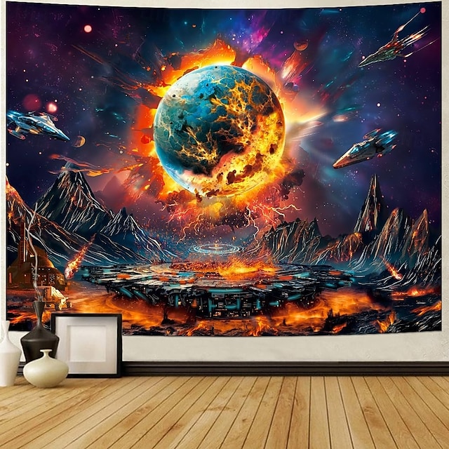  Planet Univers Hængende Tapet Væg Kunst Stor Tapestry Mural Dekor Fotograf Baggrund Plaid Gardin Hjem Soveværelse Stue Dekoration