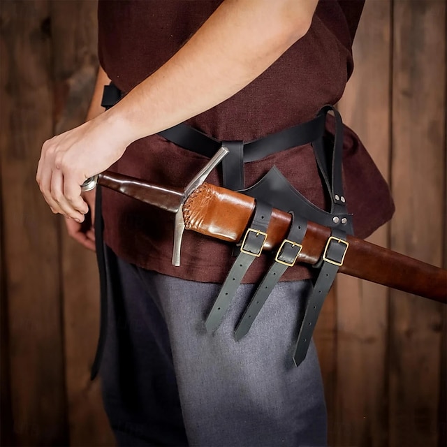  Punk & Gothic Mittelalterlich Renaissance Cosplay Kostüm Schwertscheide Schwerthalter Herren Damen Keltisch Vikinger Halloween Karneval Maskerade Leistung Renaissance-Messe LARP Erwachsene