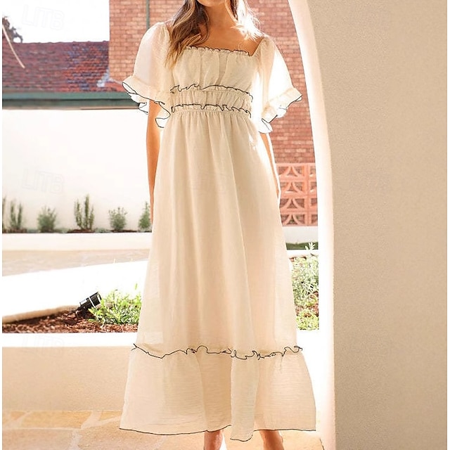  Retro Středověké Renesanční Polední Šaty Nahoře nabírané Inspirováno Regency Pevná barva Maškarní kostým Dámské Fantazie Svatební Dovolená Běžné / Denní Dospělé Jaro léto