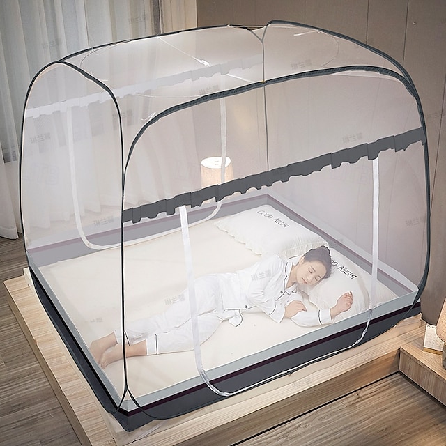  Myggnät pop-up tältnät vikbart myggnät för säng portabelt myggnät med botten buggnät tak utomhus campingtält insektsskydd ultralätt vikbar design