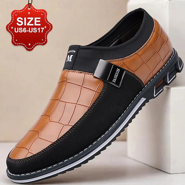 Men's Crocodile Pattern Faux Leather Slip-On Loafers - Stylish Casual Shoes with Comfortable Sole for Daily Wear 13