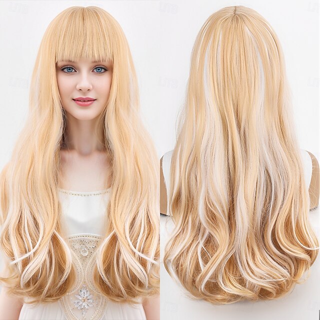  Syntetické paruky Vlnitá Curly Weave Vrstvený střih Elegantní ofina na stroji Paruka 22