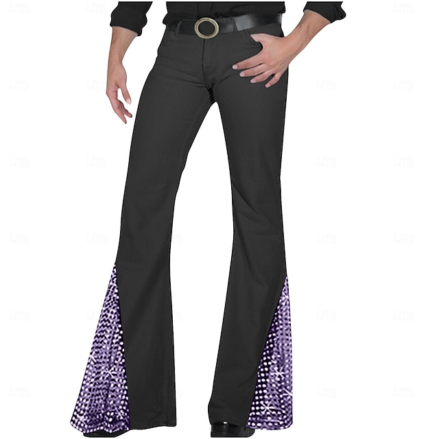  Retrò Vintage Anni '60 Hippie Pantaloni Pantaloni a zampa d'elefante Pantaloni a zampa Hippie Paillettes Costume Per uomo Halloween Carnevale San Valentino Festa serale Festival Musicale Parata