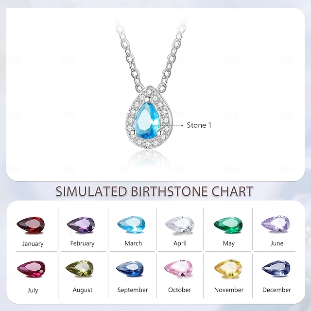  Personalized Birthstone Necklace Custom Best Gift for Mom - Custom Pendant Gift for Mom, Wife, Girlfriend – Unique Mother's Day, Valentine's Day, Anniversary, Christmas, Birthday Gift