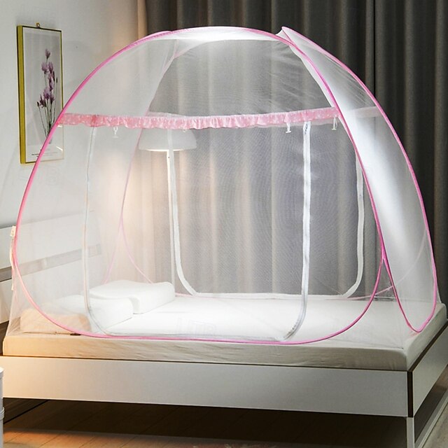  Pop Up Myggnett Dobbeltseng Kingsize Foldsbar Machardani Polyester Sterk Nett PVC Belagt Korrosjonsbestandig Ståltråd