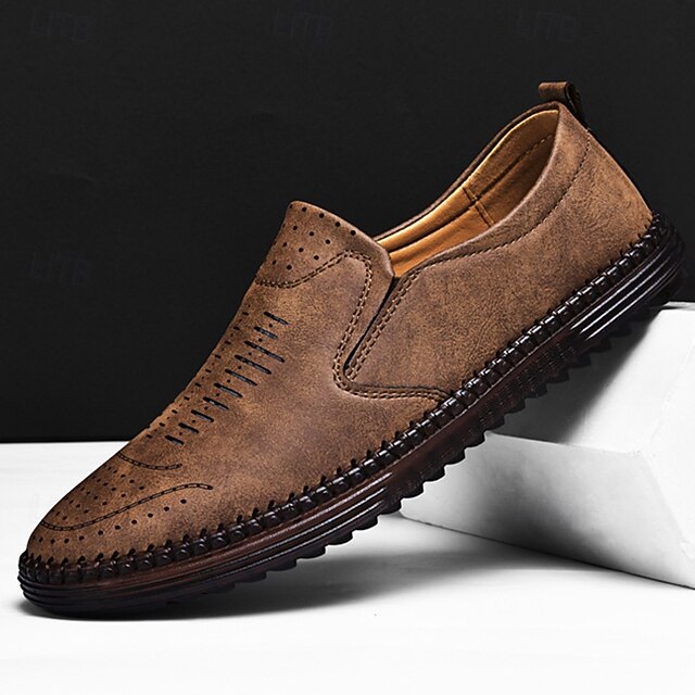  mocassini slip-on in pelle scamosciata beige da uomo – scarpe mocassino casual fatte a mano per l'uso quotidiano
