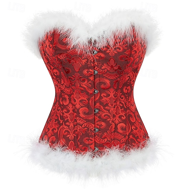 Rococo Overbust Corset Masquerade Overbust Corset Cosplay Tummy Control Push Up Jacquard Jacquard Fancy Dress Women's Royal Masquerade Party Carnival of Venice Adults' Corset