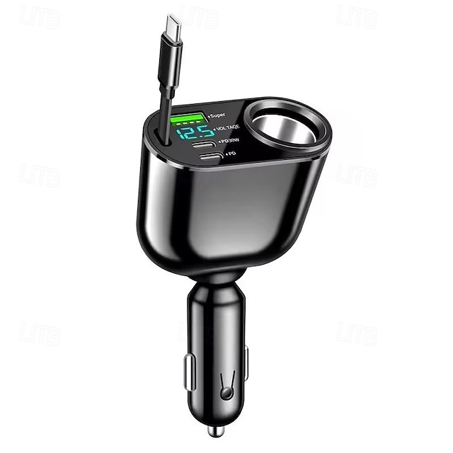  zasouvací nabíječka do auta 5v1 rychlonabíjecí adaptér do auta 12v-24v univerzální pro iphone samsung xiaomi
