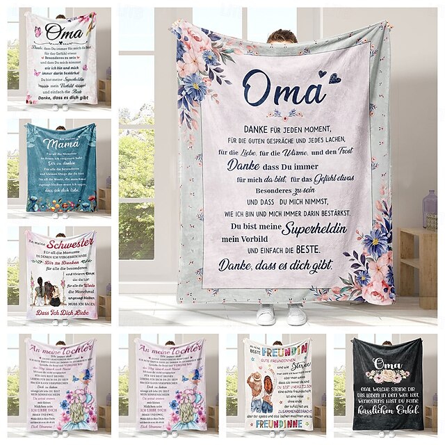  morsdagsteppe, et brev til mor, morsdagsgave myk og koselig, perfekt gave til mor, blomster- eller hjertedesign, varm og behagelig