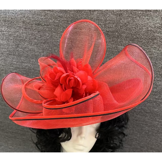  Fascinator Net Vail Hatt Bryllup Hesteveddeløp Med Fjær Hodeplagg Hodebekledning