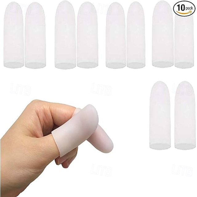  10 buc/20 buc protectori cu gel pentru degete capace pentru degete protectie din silicon pentru varfurile degetelor - patuturi pentru degete excelente pentru degetele declansatoare, artrita, craparea