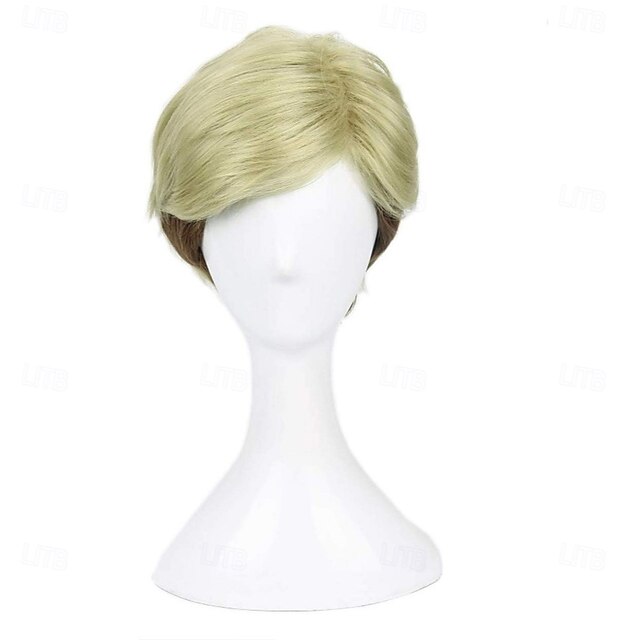  Peruca RUIMING Erwin Smith Attack on Titan costume cosplay capelli corti di gradiente dorato chiaro per Halloween