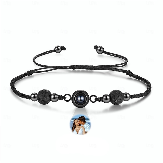  Personligt Fotoprojektions Flätat Armband Anpassad Bästa Gåvan för Mamma – Unik Minnessak Smycken för Valentinsdag Jul Årsdag eller Födelsedag