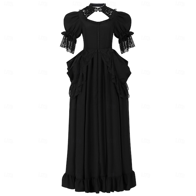  Médiéval Renaissance Robe de cocktail Robe Robe de Bal Sorcière Étranger Elfe Déguisement Femmes Celtique Fantaisie Royal Halloween Carnaval Mascarade LARP Foire de la Renaissance Festival Adulte Robe