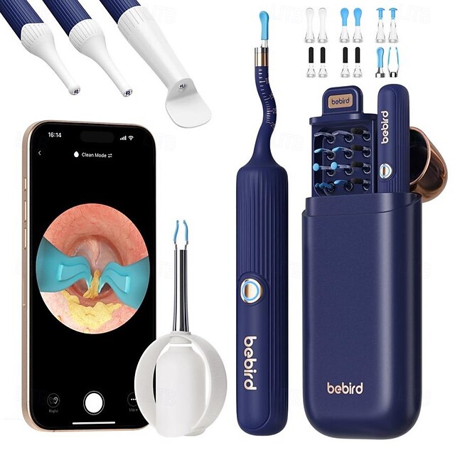 BEBIRD Earsight Plus Ear Wax Removal Tool Camera & Light Visual Earwax Cleaner with Cleaning Kit As Spade/Spoon/Pick/Tweezer Clean Ears for Family Ear-Scope Otoscope Wireless WiFi Connect 14