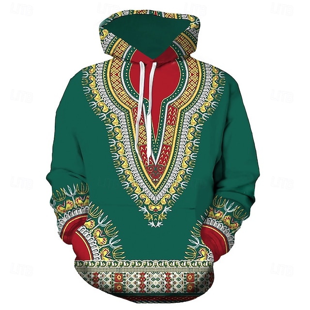  Hombre Talla Grande Sudadera Grande y alto Estilo Bohemio Con Capucha Manga Larga Primavera & Otoño Design Ropa deportiva Casual Grande y alto Casual Diario Tops