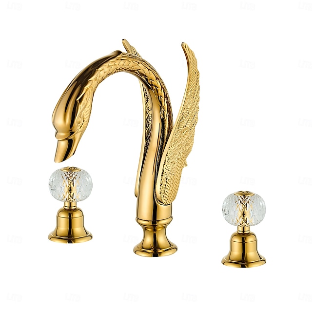  Robinet lavabo - Séparé Plaqué Diffusion large Deux poignées trois trousBath Taps