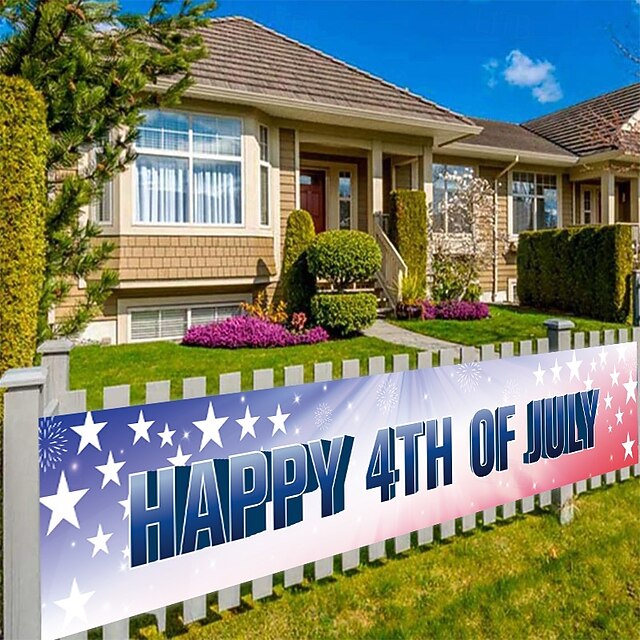  4. juli uafhængighedsdag amerikansk udendørs gård banner skilt dekorationer udendørs paraply grill fest forsyninger ferie dekoration indendørs hus samling