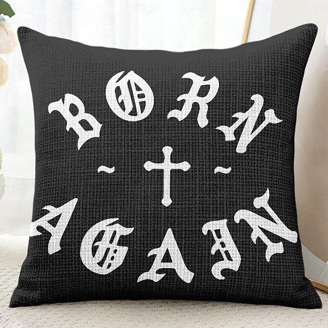 Paas Grappige Jezus Decoratieve Gooi Kussenshoes 1PC Zacht Vierkant Bank Kussenhoes Kussenhoes voor Slaapkamer Woonkamer Bank Stoel