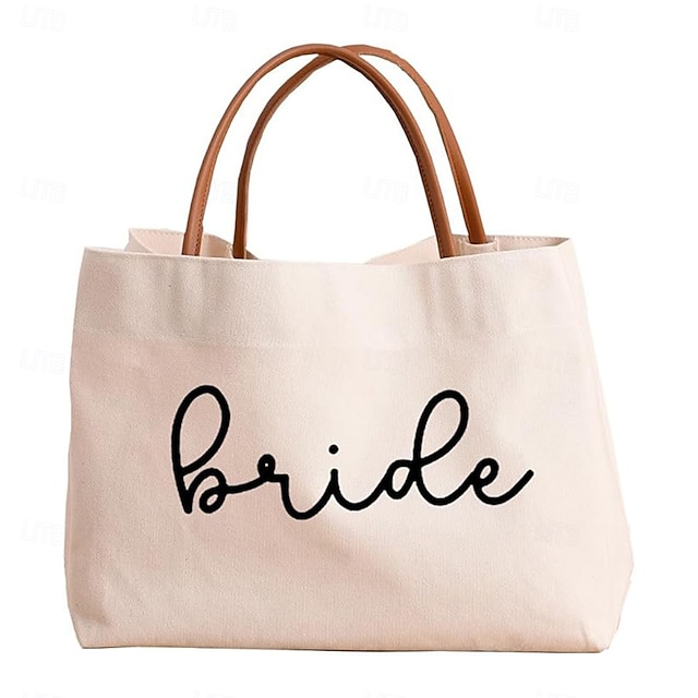  sacs fourre-tout en toile élégants avec inscription « mariée » pour enterrement de vie de jeune fille ou pour le jour du mariage et les enterrements de vie de jeune fille