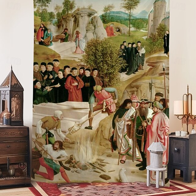 Medieval Tapestry Middle Age Tapestry Byzantine Art Large Tapestry Mural Decor Backdrop Curtain Home Bedroom Living Room Decoration Legend of the Mortal Remains of St. John the Baptist4