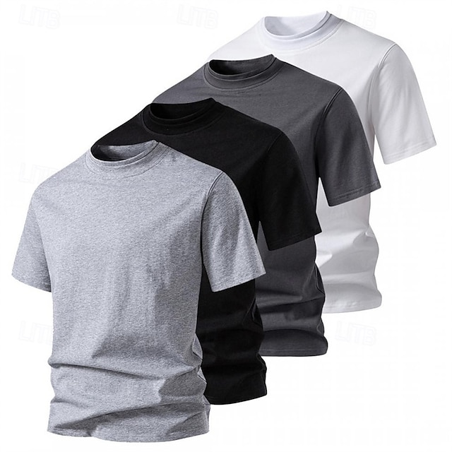 Per uomo Maglietta Camicia a Maniche Corte Manica Corta Girocollo Estate Semplice Moda Designer Essenziale Classico Vacanza Streetwear Uscire Nero Bianco Grigio chiaro Maglietta Top per Uomo
