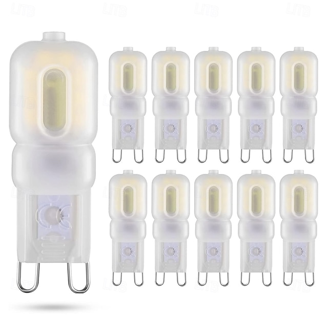  נורות g9 led 3w 5w שווה ערך למנורת הלוגן 30w 50w נורה ניתנת לעמעום 220v לנברשות פנימיות נורות תקרה 10 יחידות