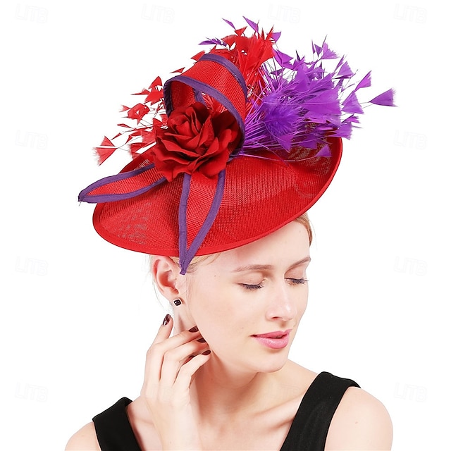  Accesoriu de Păr Pene Sinamay Nuntă Serată Elegant Nuntă Cu Pene Flori Diadema Articole Pentru Cap