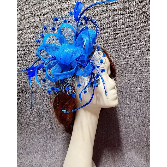  Fascinators Cappello Velo a Rete Matrimonio Ladies Day con Copricapo a Petali di Piume