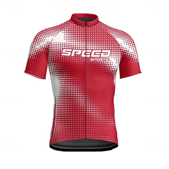  Homme Maillot Velo Cyclisme Manche Courte Cyclisme Tee-shirt Maillot avec 3 poches arrière VTT Vélo tout terrain Respirable Séchage rapide Conception anatomique Mèche Rose foncé Pourpre foncé Rouge