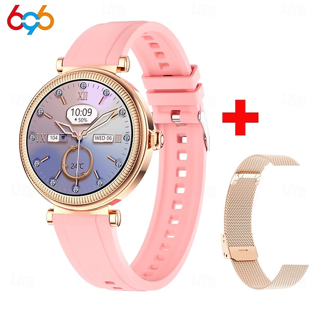  696 CF37 Reloj inteligente 1.27 pulgada Pulsera inteligente Bluetooth Podómetro Recordatorio de Llamadas Seguimiento del Sueño Compatible con Android iOS Mujer Hombre Llamadas con Manos Libres